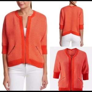 CAbi zip coral cocoon sweater